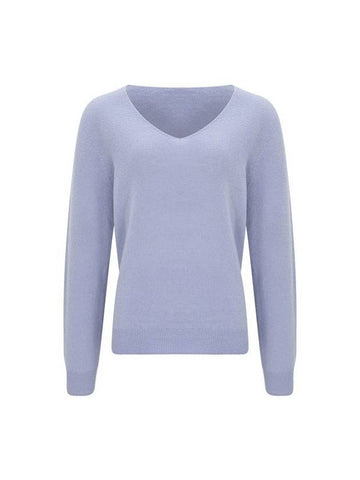 100% Wool V Neck Sleeve Sweater LavenderC3KPO75LA - CALLAITE - BALAAN 1