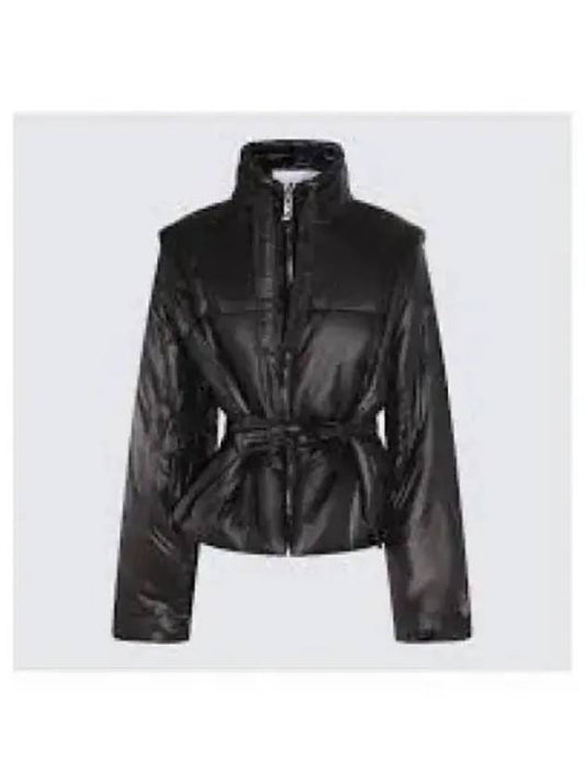 Shiny Quilted Vest Zip-Up Jacket Black - GANNI - BALAAN 2