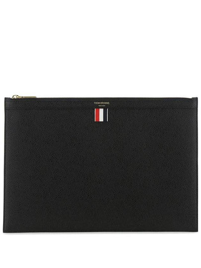 Medium Document Holder Clutch Bag Black - THOM BROWNE - BALAAN 2