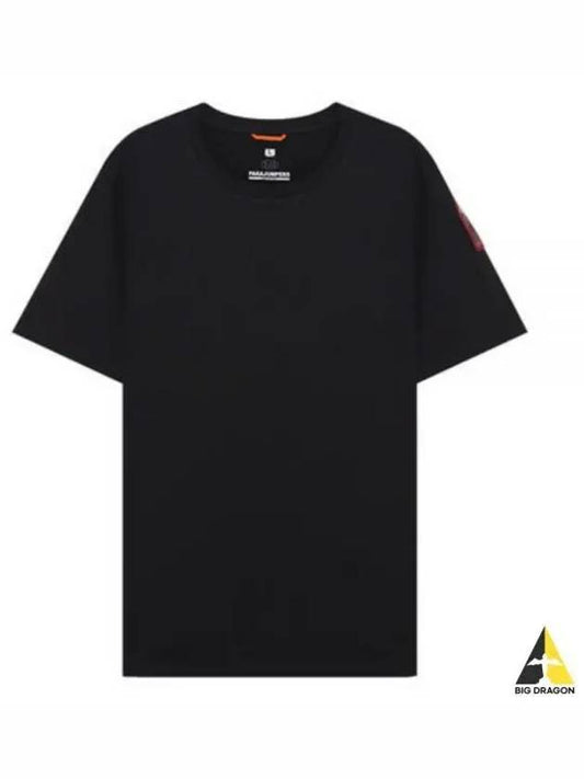 Men's Track Cotton Short Sleeve T-Shirt Black - PARAJUMPERS - BALAAN 2