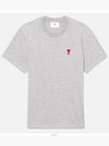 Small Heart Logo Short Sleeve T-Shirt Heather Grey - AMI - BALAAN 2