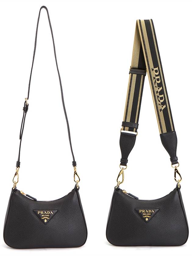 Leather Shoulder Bag Black - PRADA - BALAAN 8