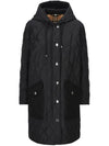 Women's Diamond Quilted Hoodie Single Coat Black - BURBERRY - BALAAN 2