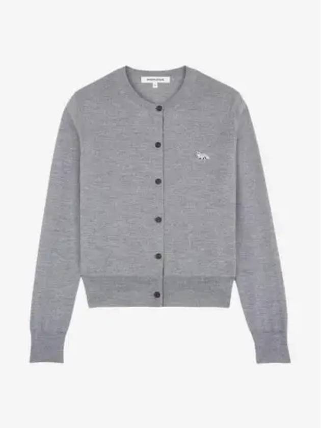 Baby Fox Patch Regular Cardigan Grey Melange - MAISON KITSUNE - BALAAN 3