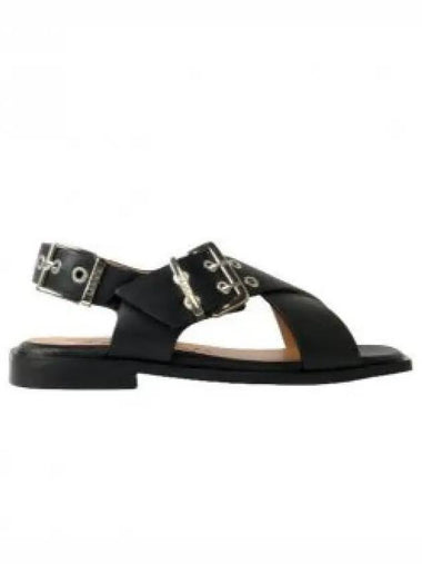 24 BLACK FEMININE BUCKLE STRAP SANDALSS2567 099 sandals 1252396 - GANNI - BALAAN 1