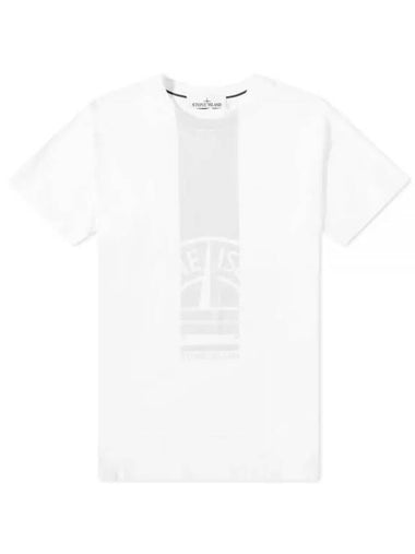 Logo Print Cotton Short Sleeve T-Shirt White - STONE ISLAND - BALAAN 1