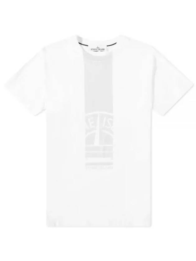 Logo Print Cotton Short Sleeve T-Shirt White - STONE ISLAND - BALAAN 1