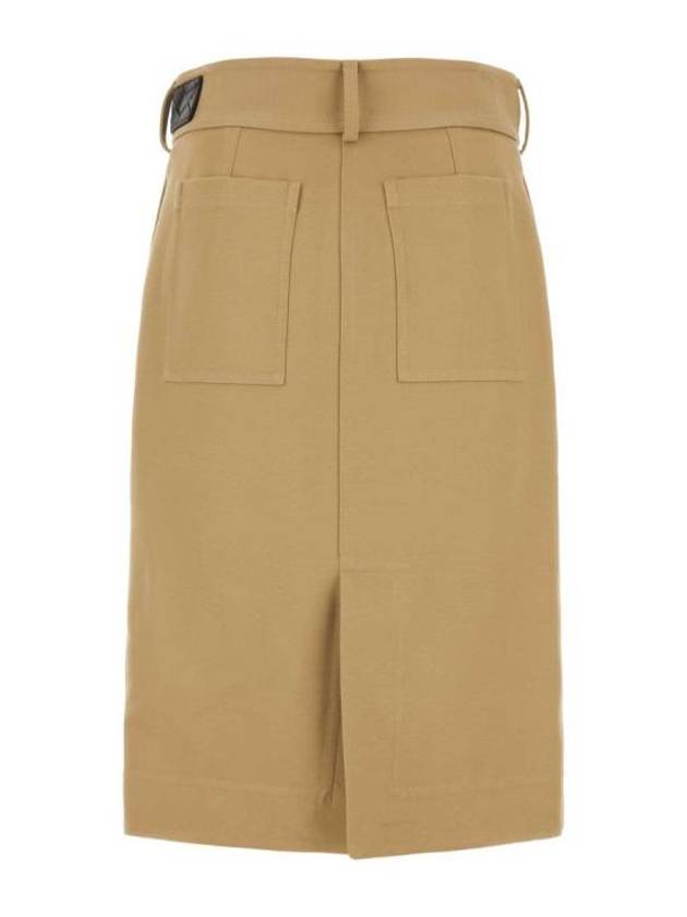 Belted Midi H-Line Skirt Nude - BOTTEGA VENETA - BALAAN 3