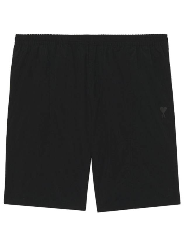 Pocket Heart Logo Swim Shorts Black - AMI - BALAAN 2