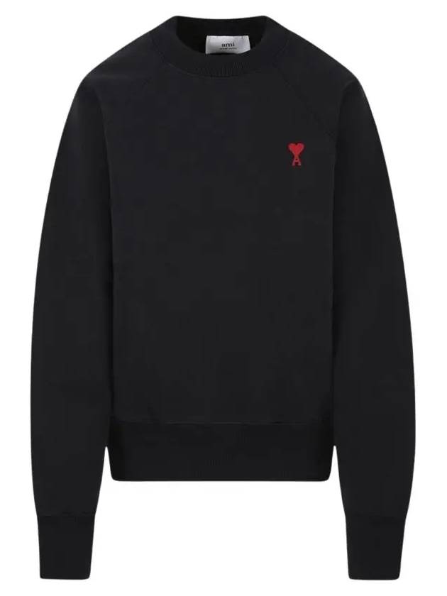 Small Heart Logo Sweatshirt Black - AMI - BALAAN 2