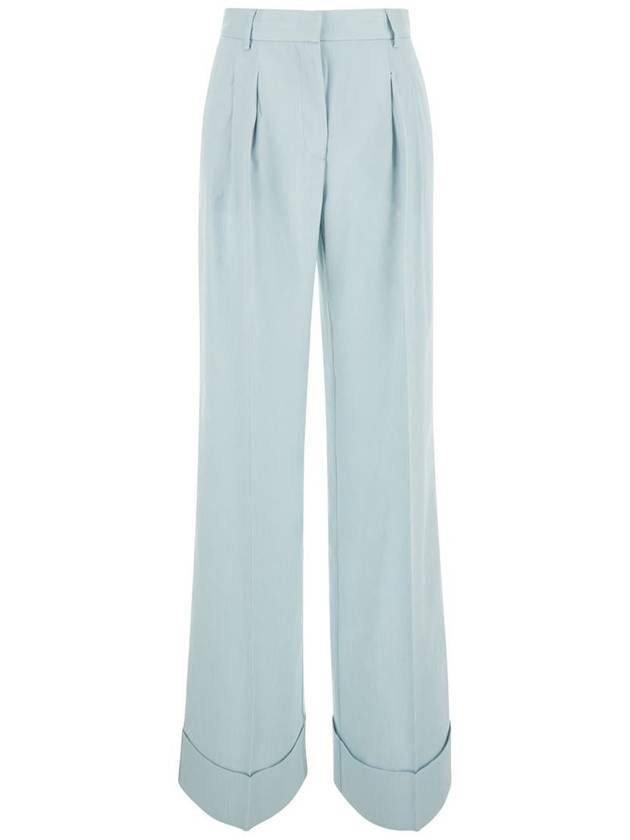 Light Blue Straight Pants With Pinces  In Line Blend Woman - ANDAMANE - BALAAN 1