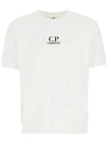 Men's Logo Print Crew Neck Cotton Short Sleeve T-Shirt White - CP COMPANY - BALAAN 2