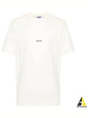 Micro Brushed Logo Print Short Sleeve T-Shirt Ivory - MSGM - BALAAN 2