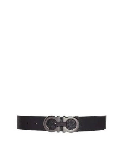 Reversible Gancini Belt Black Hickory - SALVATORE FERRAGAMO - BALAAN 2