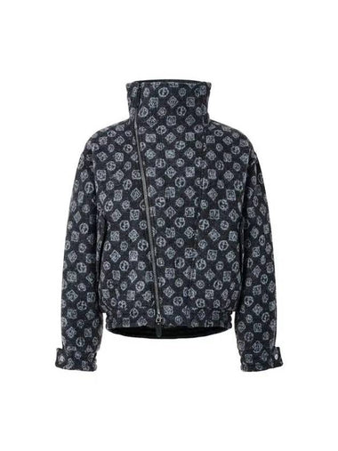 Men s Hair Logo Pattern Wide Jacket Charcoal - GIORGIO ARMANI - BALAAN 1