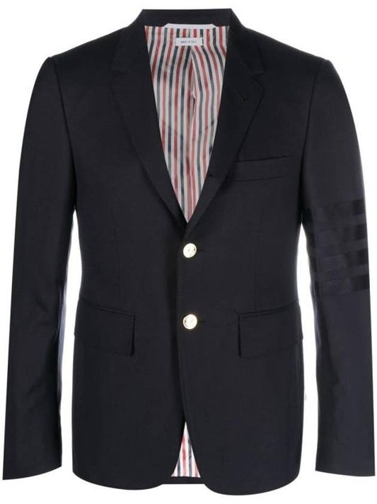 Plain Weave Suiting 4 Bar Classic Sport Jacket Dark Blue - THOM BROWNE - BALAAN 1