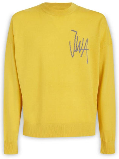 Logo Crew Neck Jumper Knit Top Yellow - JW ANDERSON - BALAAN 2