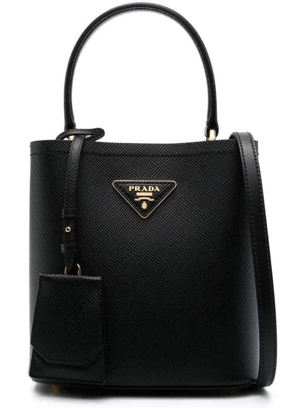 Panier Saffiano Leather Small Tote Bag Black - PRADA - BALAAN 2