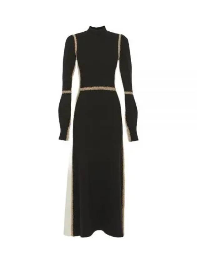 Chloe Women s Panel Knit Long Dress Black CHC23SMR11505 - CHLOE - BALAAN 1