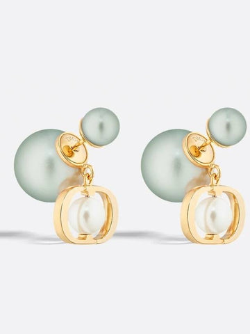 Dior Tribales Earrings Gold Finish Metal Pistachio - DIOR - BALAAN 1