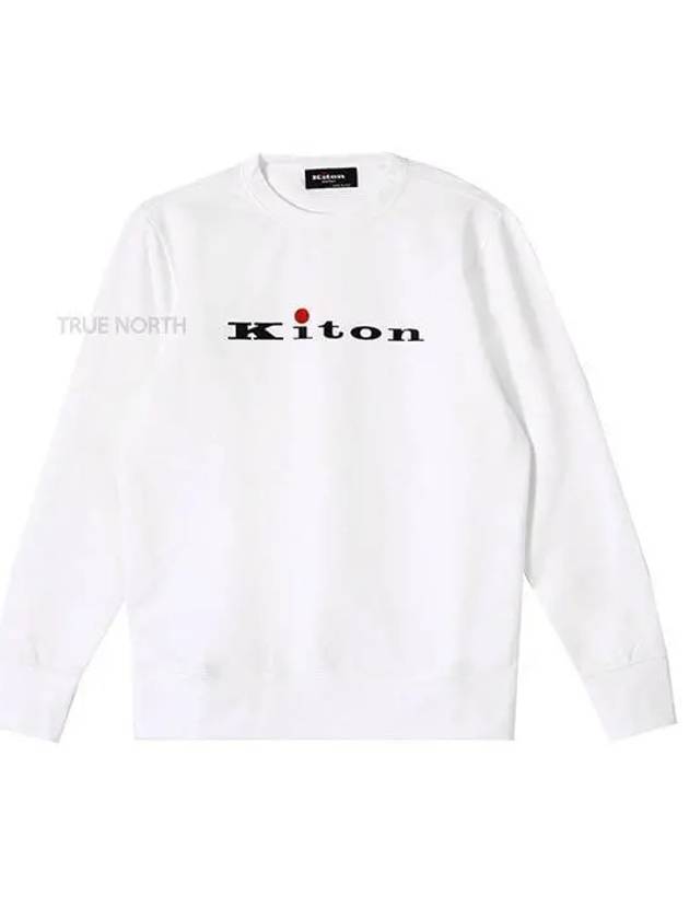 Logo Print Crew Neck Sweatshirt White - KITON - BALAAN 2