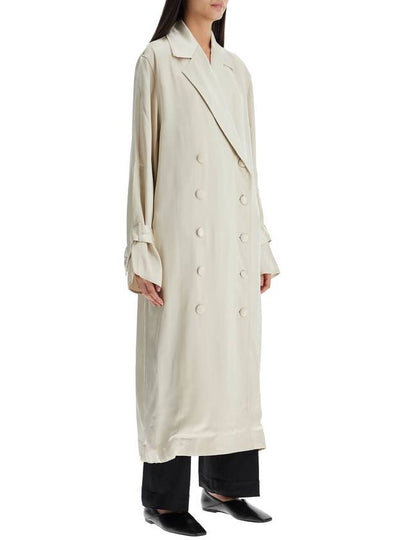 long white satin trench dress in viscose - TOTEME - BALAAN 2