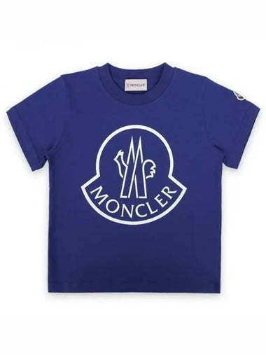 Kids Lettering Logo Patch Short Sleeve Blue 8C00005 83907 758 8 10A 271918 1053577 - MONCLER - BALAAN 1