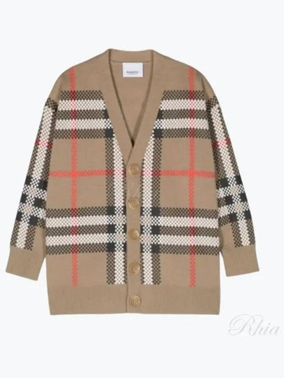 Kids Vintage Check Wool Cardigan Beige - BURBERRY - BALAAN 2