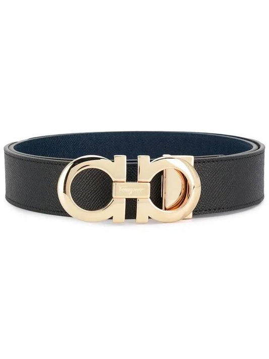 Gancini Reversible Adjustable Leather Belt Black - SALVATORE FERRAGAMO - BALAAN 2