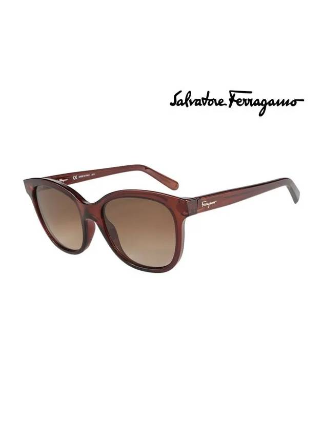 Eyewear Plastic Square Sunglasses Brown - SALVATORE FERRAGAMO - BALAAN 3