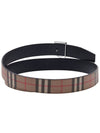 Reversible Monogram Motif Vintage Check Leather Belt Beige - BURBERRY - BALAAN 5