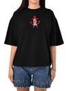 Logo Anchor Embroidery Short Sleeve T-Shirt Black - MSGM - BALAAN 3