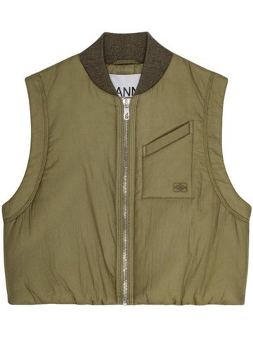 Quilt Vest Green - GANNI - BALAAN 1