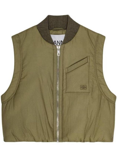 Quilt Vest Green - GANNI - BALAAN 1