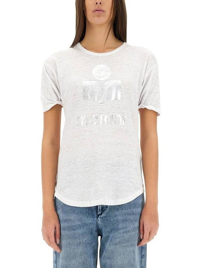 Koldi Linen Short Sleeve T-Shirt White - ISABEL MARANT ETOILE - BALAAN 2