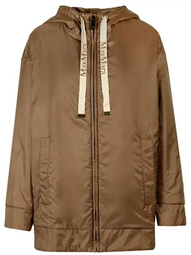 The Cube Greendy GREENDI Technical Canvas Hooded Zip Up Padding Brown - MAX MARA - BALAAN.