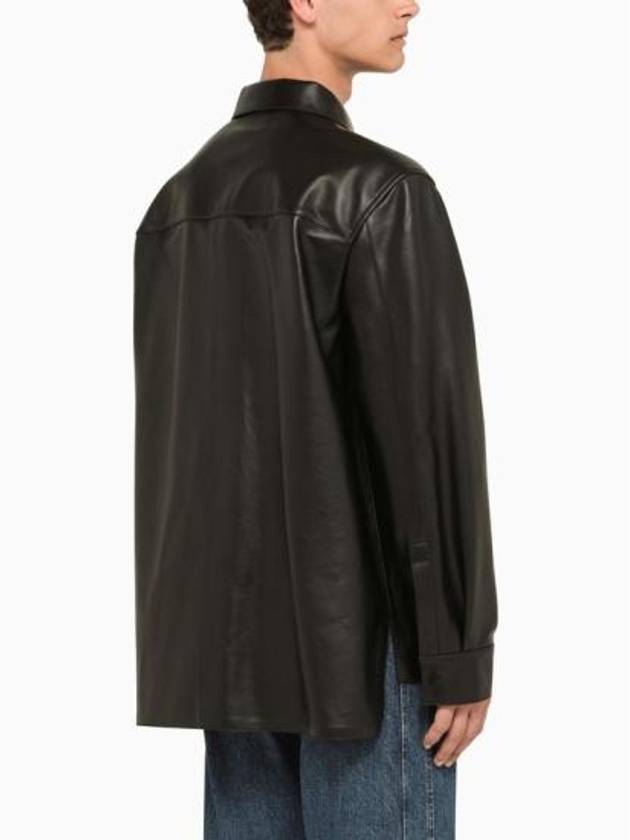 23FW Men's Anagram Pocket Leather Long Sleeve Shirt H526Y31L14LE Black BPG - LOEWE - BALAAN 4