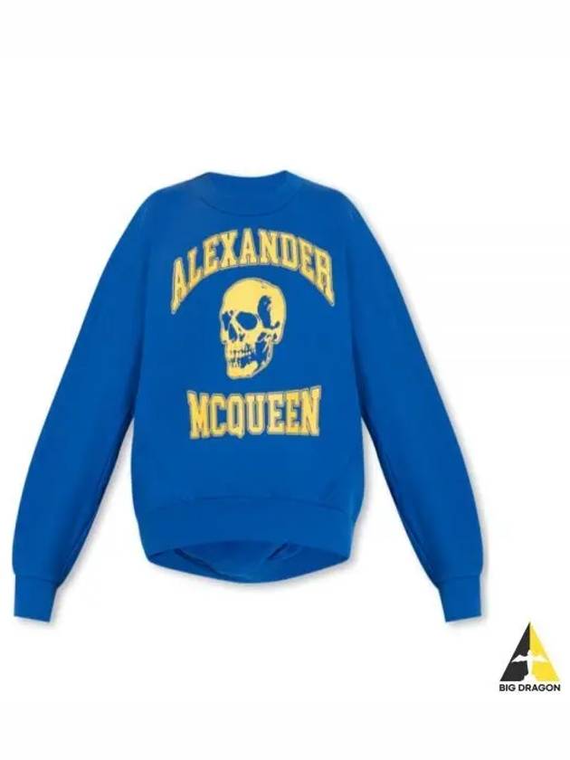 Skull Print Sweatshirt Blue - ALEXANDER MCQUEEN - BALAAN 2