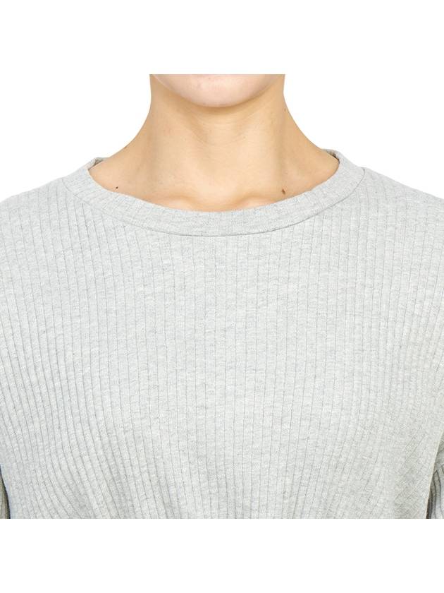 Women's Show Wrap Long Sleeve T-Shirt Grey Melange - BASERANGE - BALAAN 11