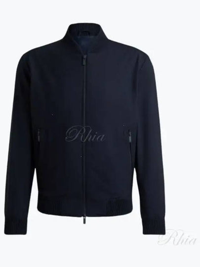 Slim Fit Wool Blend Blouson Jacket Navy - HUGO BOSS - BALAAN 2