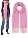 Logo Wool Muffler Pink - GANNI - BALAAN 2