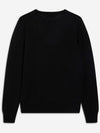 Tricolor Fox Patch Classic Round Neck Knit Top Black - MAISON KITSUNE - BALAAN 3