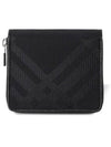 Check Pattern Leather Half Wallet Black - BURBERRY - BALAAN 2