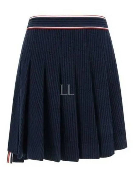 University Striped Mini Pleated Skirt Navy - THOM BROWNE - BALAAN 2