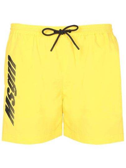 Men's Logo Print Swim Shorts Yellow - MSGM - BALAAN 2