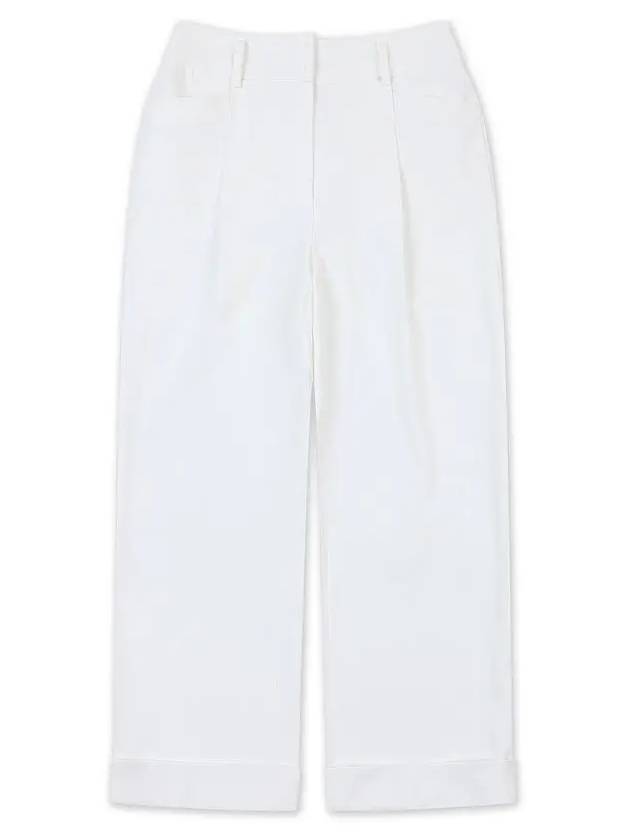 golfwear pin tuck roll-up high waist pants white - ONOFF - BALAAN 2