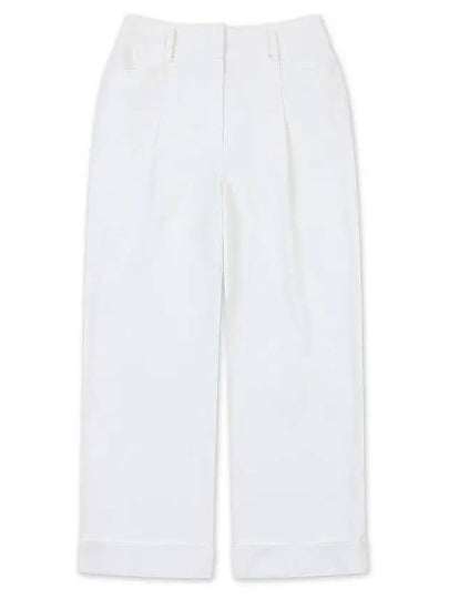 golfwear pin tuck roll-up high waist pants white - ONOFF - BALAAN 2