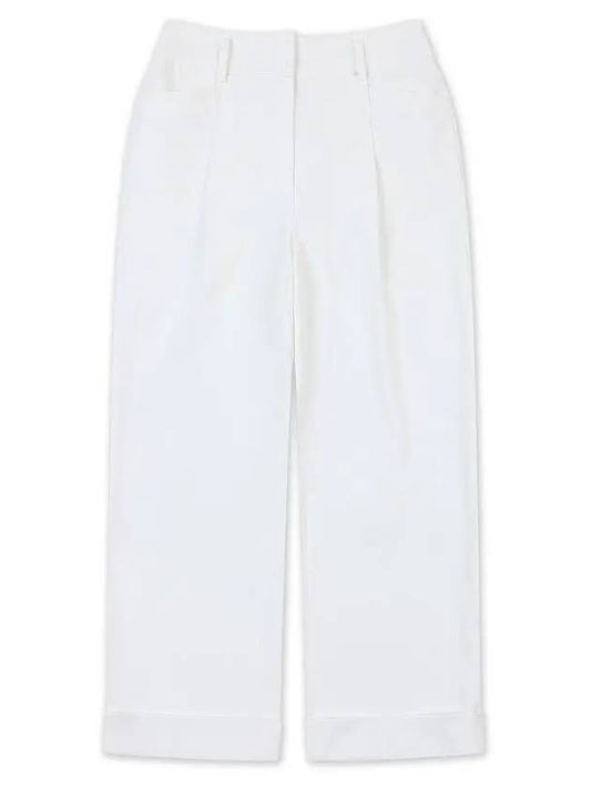 golfwear pin tuck roll-up high waist pants white - ONOFF - BALAAN 2