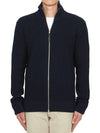 Stitch Knit High Neck Full Zip Up Cardigan Navy - MAISON MARGIELA - BALAAN 3