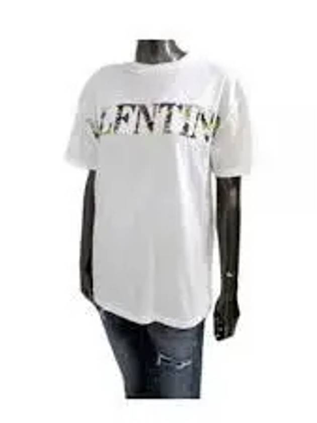 Women's Embroidered Jersey Short Sleeve T-Shirt White - VALENTINO - BALAAN 2